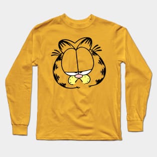 Grumpy Face of Orange Lasagna Cat Long Sleeve T-Shirt